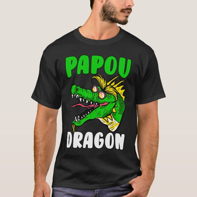 Papou Dragon  Father's Day T Shirt (Framsida)