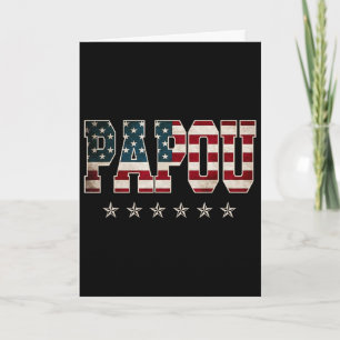 Papou Fars Dag Amerikansk Flagga 4:e Juli Present Kort