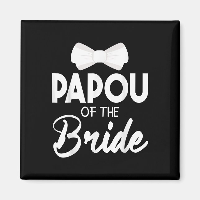 Papou från Bride Groom Lycklig Bröllop, gift Hus Magnet (Framsidan)