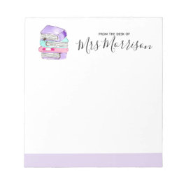 Papp för lärarpresentkort för lila bok anteckningsblock