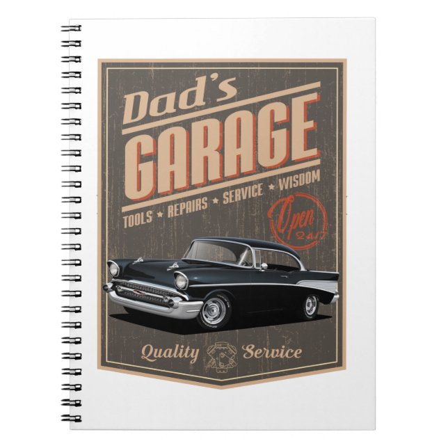 Pappa 1957 Garage Anteckningsbok (Framsidan)