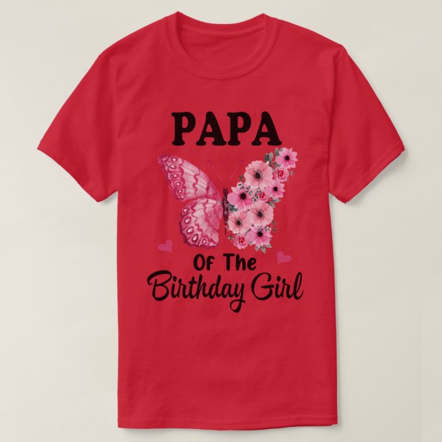 Pappa 1:a födelsedagsmatchande familjefjäril t shirt (Design framsida)