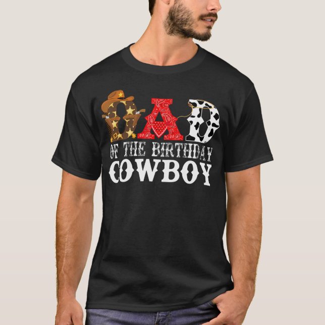Pappa 1:e födelsedag Westerna Rodeo Party T Shirt (Framsida)