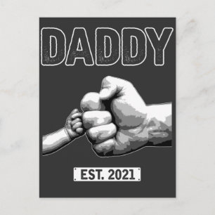 Pappa 2021, pappa Fist Bump Son och Far Vykort