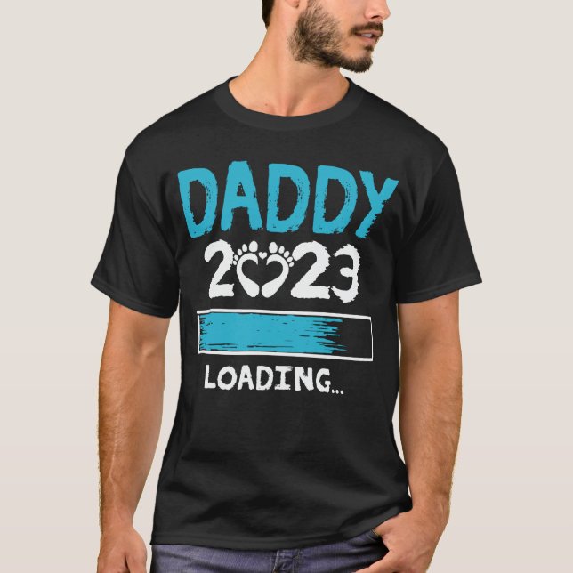Pappa 2023 Loading Gravid Notification New Pappa T Shirt (Framsida)