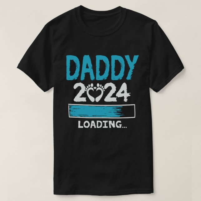 Pappa 2024 Loading Gravid Notification New Pappa T Shirt (Design framsida)