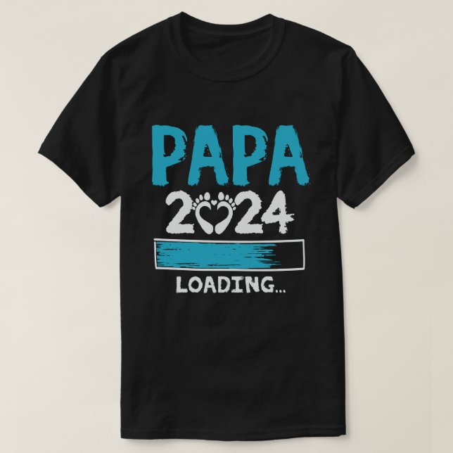 Pappa 2024 - Meddelande om ny Gravid T Shirt (Design framsida)