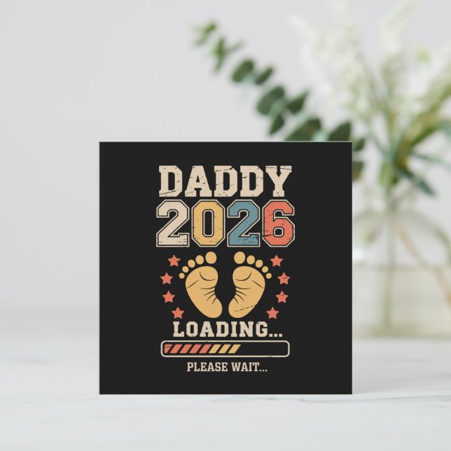 Pappa 2026 Laddar Baby Tillkännagivande Förväntand (Stående Fram)
