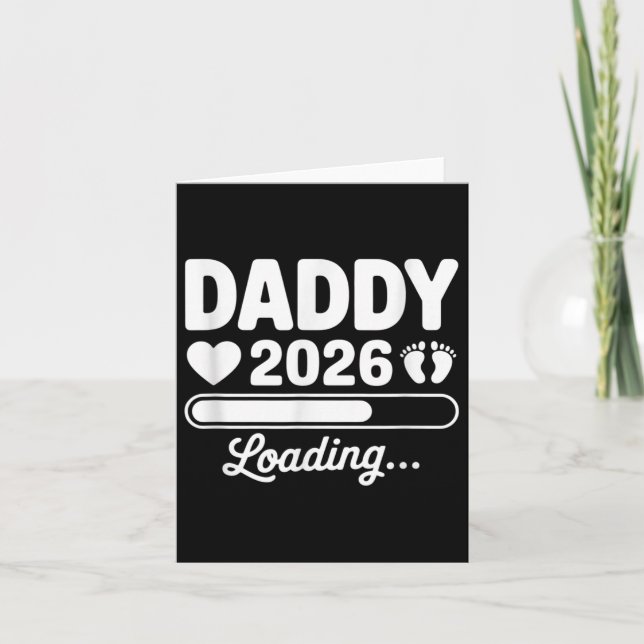 Pappa 2026 Laddar graviditetsmeddelande Ny pappa  Kort (Framsida)