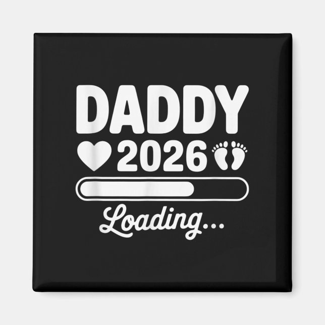 Pappa 2026 Laddar graviditetsmeddelande Ny pappa Magnet (Framsidan)