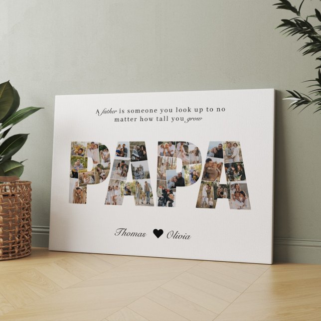 Pappa 28 Photo Collage Keepsak för Pappa eller Gra Canvastryck (Skapare uppladdad)