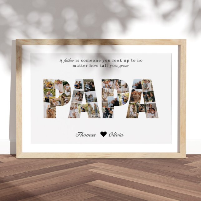 Pappa 28 Photo Collage Keepsak för Pappa eller Gra Poster (Skapare uppladdad)