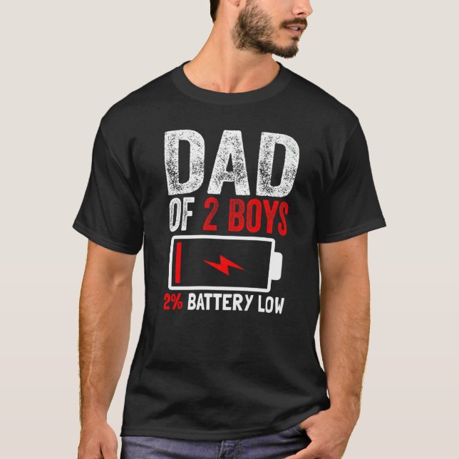 Pappa, 2 orgars batteri låg från Son Fars dag Bi T Shirt (Framsida)
