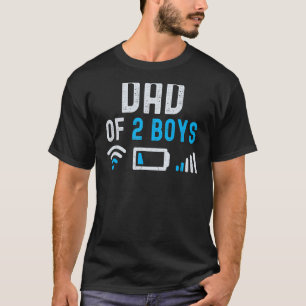 Pappa 2 pojkar Son Fars dag födelsedag Manar Lågt T Shirt
