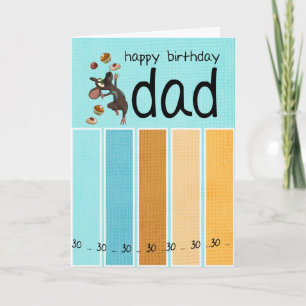 pappa 30års födelsedag-kort med kaka och mus kort