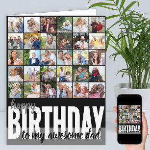 Pappa 31 Photo Collage Grattis på födelsedagen Car Kort