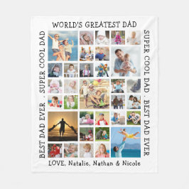 Pappa 33 Photo Collage Anpassningsbar Ord Personli Fleecefilt