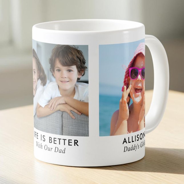 Pappa 3 Foto Kaffemugg (Dad 3 Photo Coffee Mug
)