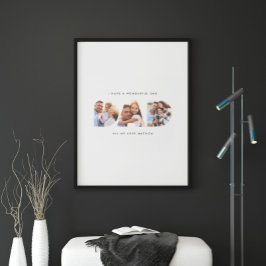 Pappa 3 fotomodern typografi fars dag-gåva fototryck