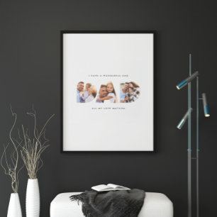 Pappa 3 fotomodern typografi fars dag-gåva fototryck