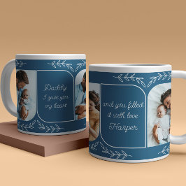 Pappa 3 Lodrät Photo Loving Ord Personlig Jumbo Mugg