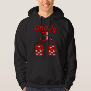 Pappa 3's Vegas Dice Rolls 1 Son 2-döttrar Hoodie
