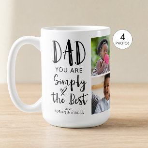 Pappa 4 Bilder Enkelt Bäst Anpassat Kaffemugg