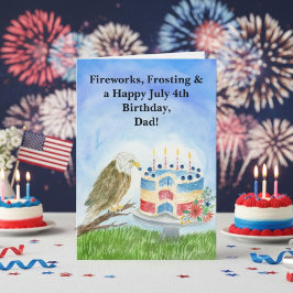 Pappa 4 juli födelsedag Vitfiskörn & Patriotisk Tå Kort