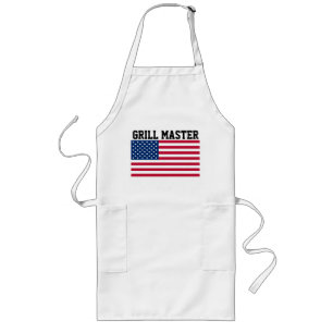 PAPPA 4 JULI JULI GRILL MASTER Aprons Långt Förkläde