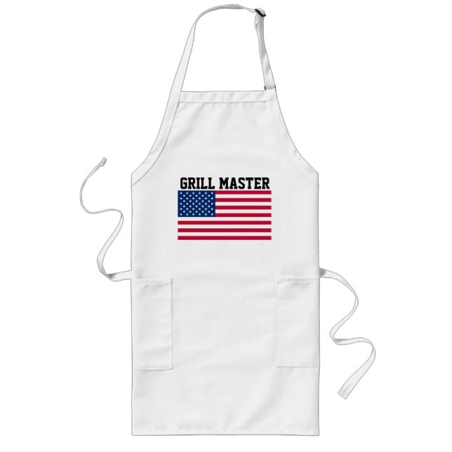 PAPPA 4 JULI JULI GRILL MASTER Aprons Långt Förkläde (Framsidan)