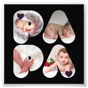 PAPPA 4 x fotofärggåva för Far Pappa Fototryck