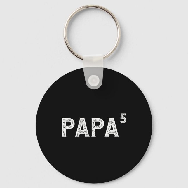Pappa 5 För Farfar Med 5 Barnbarn  Nyckelring (Framsida)