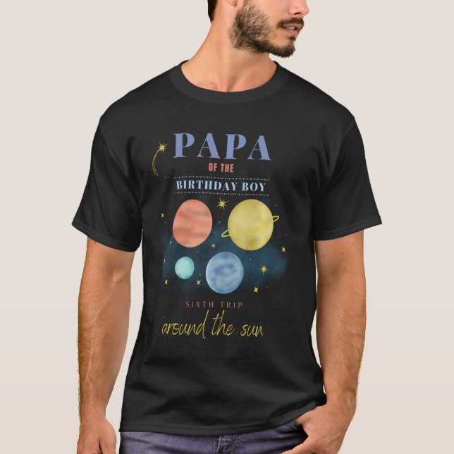 Pappa 6e födelsedag sjätte Resa runt Solarna SP T Shirt (Framsida)