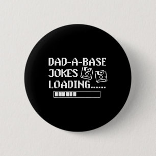 Pappa-a-basskämt som laddar Retro Funny Cringe Far Knapp
