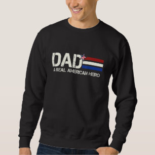 Pappa A Real American Hero Fars dag Apparel Manar Lång Ärmad Tröja