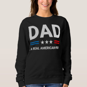 Pappa A Real American Hero Lycklig Fars dag 4 T Shirt