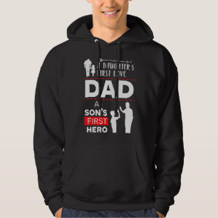 Pappa A Sons First Hero A Daughters First Kärlek F Hoodie