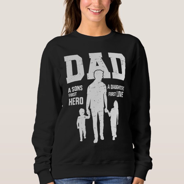 Pappa A Sons First Hero A döttrar Kärlek för Far" T Shirt (Framsida)