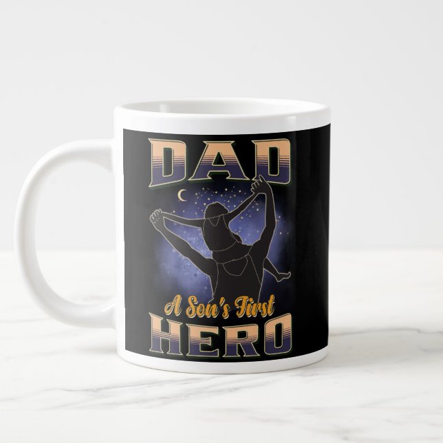 Pappa A Son's First Hero Jumbo Mugg (Vänster)
