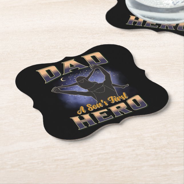 Pappa A Son's First Hero Underlägg Papper (Vinklad)