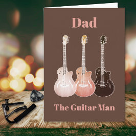 Pappa akustisk eldrift Guitar rustic Fars dag Kort