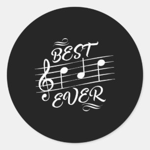 Pappa Aldrig Musik noter Musician Fars dag Runt Klistermärke