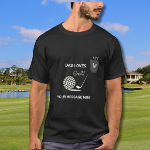 Pappa älskar golftees monogram falska ficka t shirt