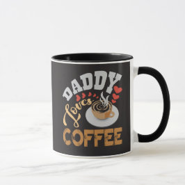 Pappa älskar kaffehjärta rolig present mugg