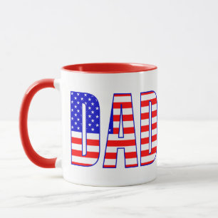 Pappa American Flagga Patterned Text Mugg