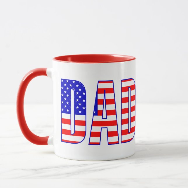 Pappa American Flagga Patterned Text Mugg (Vänster)