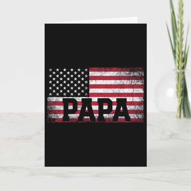 Pappa Amerikansk Flagga Fars Dag 4:e Juli Present  Kort (Framsida)