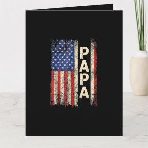 Pappa Amerikansk Flagga Fars Dag För Män Kort