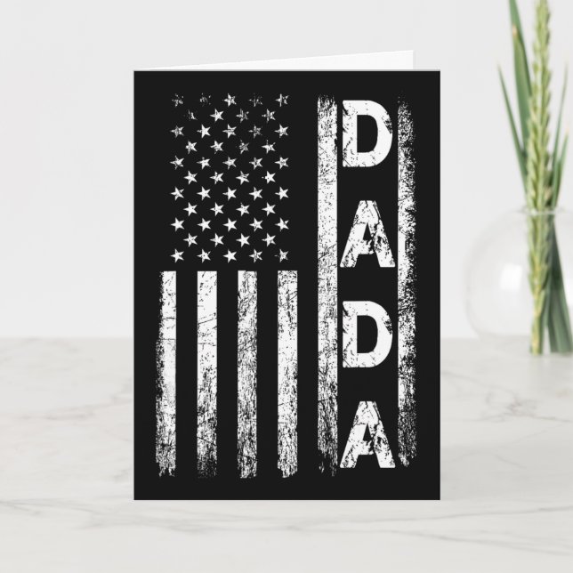 Pappa Amerikansk Flagga Retro Fars Dag 4 Juli F Kort (Framsida)