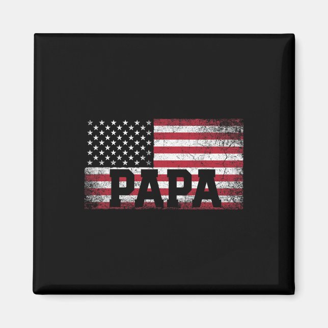 Pappa Amerikanska Flagga Fars dag, 4:e juli, gåva  Magnet (Framsidan)